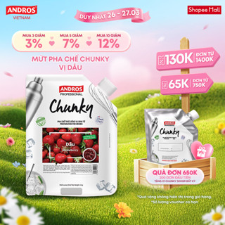 Mứt Pha Chế Dâu - Có miếng trái cây thật - Nguyên liệu pha chế - ANDROS CHUNKY - 1kg
