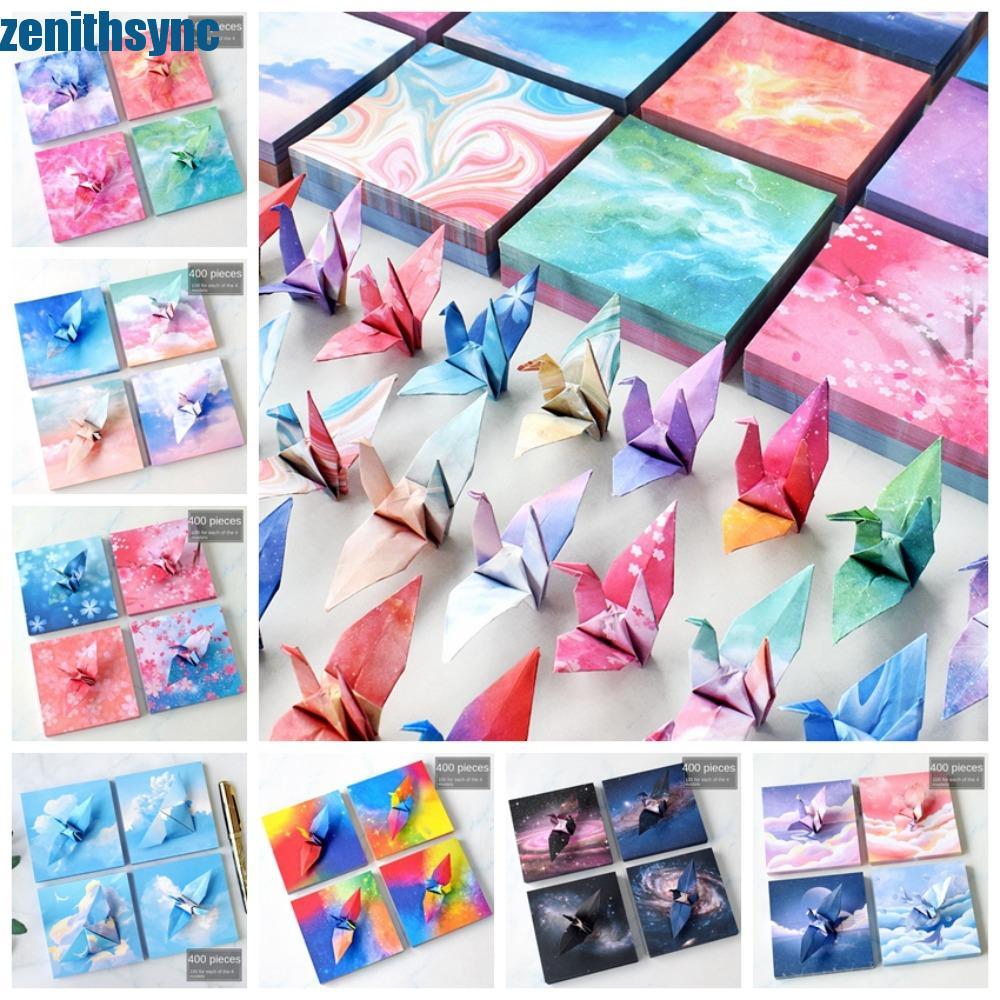 ZENITHSYNC 400 Chiếc Giấy Gấp Nhiều Màu Sắc, Chất Liệu Nghệ Thuật Gấp Bầu Trời Đầy Sao Giấy Origami,
