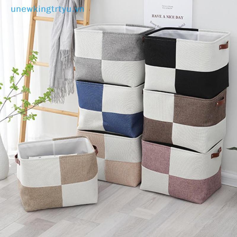 Unewtyu Gấp Vải Lanh Giỏ Đựng Đồ 40x30x30CM Nhà Tổ Chức Hộp Đựng Quần Áo Tủ Kệ Giải Pháp VN