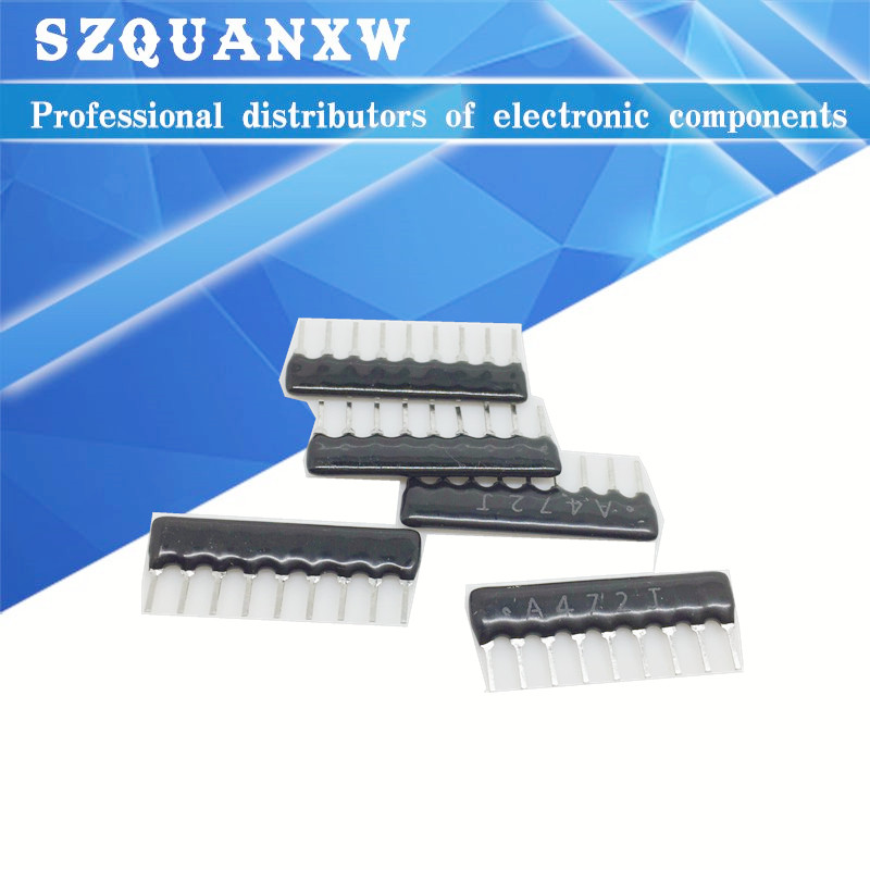 10 Chiếc 9Pin Điện Trở Mạng Mảng A103J A102J A472J 4.7K 1K 10K 2K 3K 6.8K 3.3K 2.2K 2.54MM Pin SIP-9