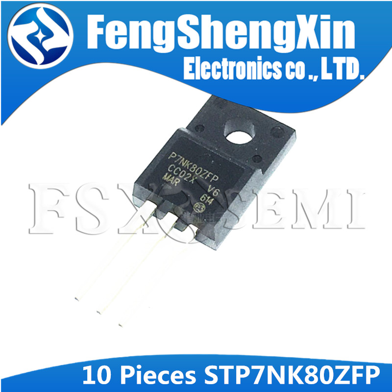 10 Chiếc STP7NK80ZFP TO-220F P7NK80ZFP TO-220 STP7NK80 7A 800V 7NK80 TO-220F MOSFET Nguồn