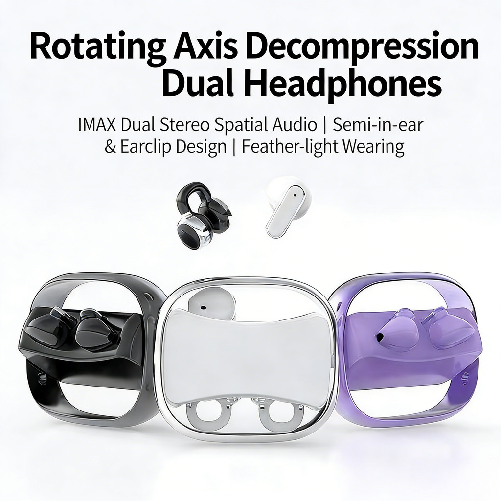 HiFi Wireless Bluetooth 5.4 In Ear or Ear Clip Tai nghe Bluetooth kép Tai nghe giảm tiếng ồn Cảm ứng