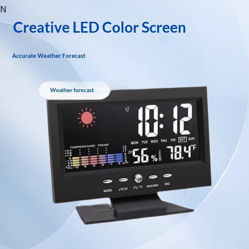 NS Weather Station Clo Màn hình LCD kỹ thuật số Máy đo nhiệt độ và độ ẩm cho ngôi nhà thông minh NS
