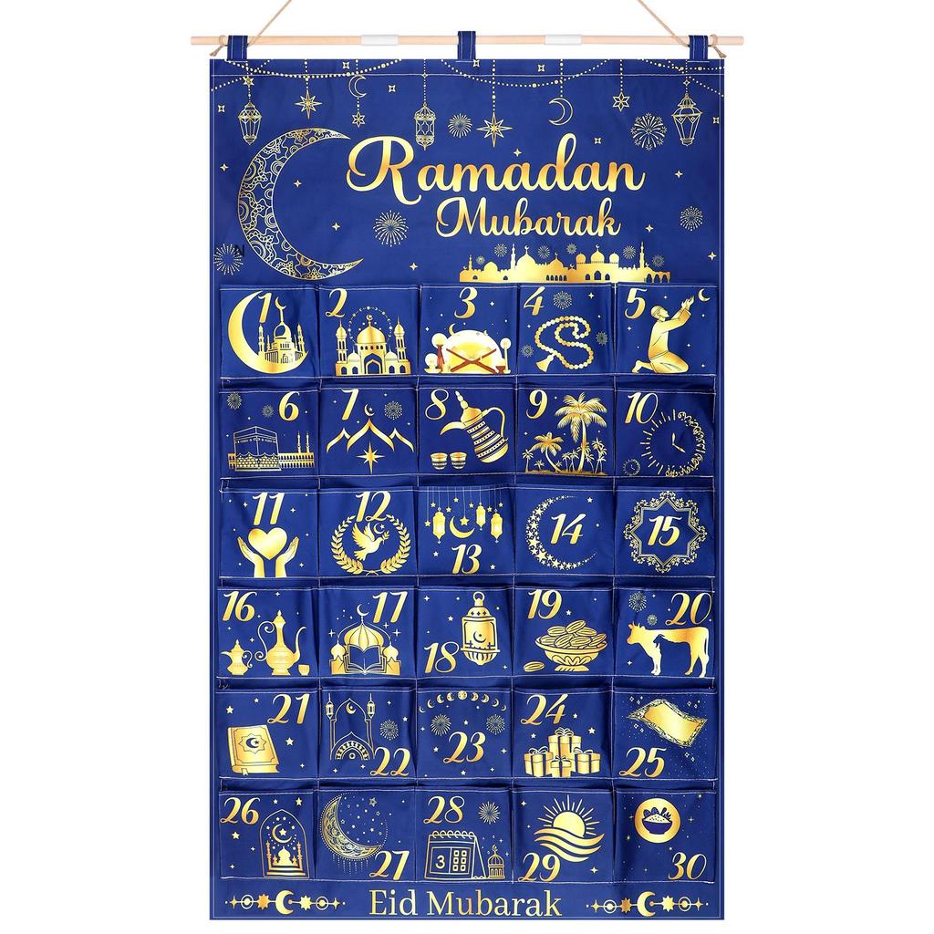 NS Vải Ramadan Lịch Đếm Ngược 2026 Eid Mubarak Advent Lịch Treo 30 Ngày Bí ẩn Eid Ramadan Lịch Đếm N