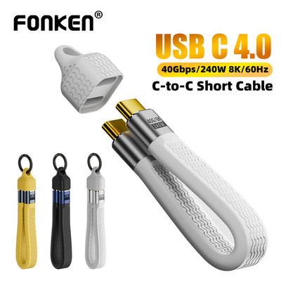 Cáp sạc Fonken USB 4 240W Type-C sang Type-C 40Gbps Truyền dữ liệu Thunderbolt 4 8K @ 60Hz Màn hình Video