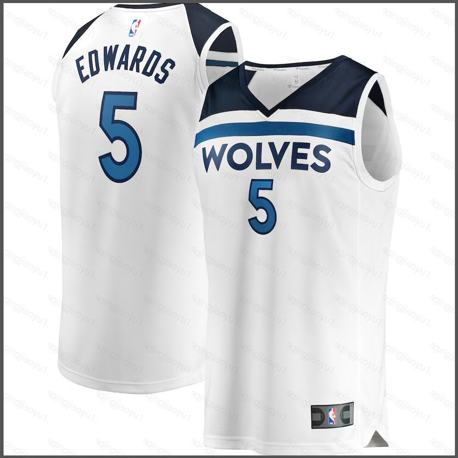 Áo jersey Minnesota Timberwolves của Anthony Edwards phiên bản Icon, màu trắng, phù hợp cho trẻ em v