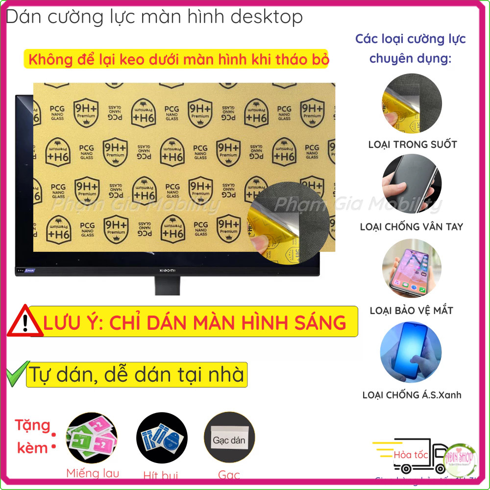 Dán cường lực màn hình PC dành cho các dòng Xiaomi Viewsonic Dell Asus MSI Samsung 21.5 24 27 28 32 