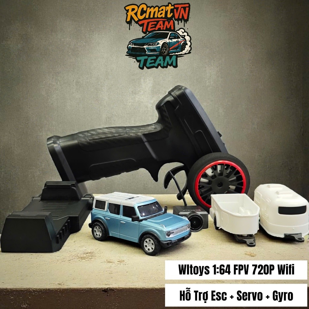 XE ĐIỀU KHIỂN MINI 1/64 FPV WLTOYS 6401 – CAMERA 720P SIÊU NÉT