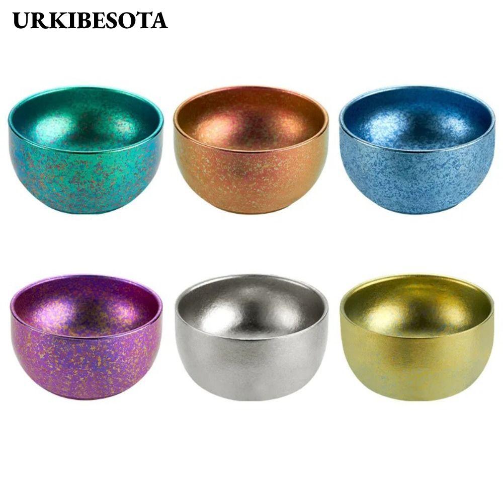 Bộ đồ ăn trà URKIBESOTA, Cốc trà titan nguyên chất 45ML, Ấm trà nhỏ 45ML cắm trại