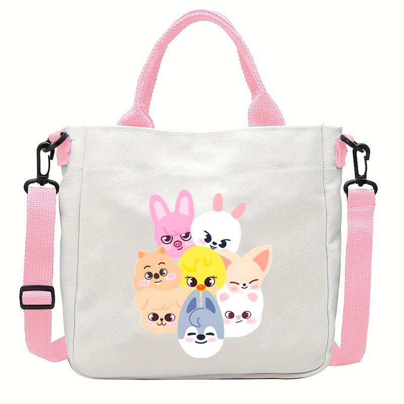 Stray Kids Felix SKZOO Dwaekki JINRET BANGCHAN BBOKARI Túi đeo chéo in hình Túi đeo vai vải