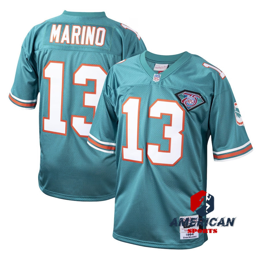 Nam Miami Dolphins Dan Marino Sailing Game 1994 Retro Aqua Retirement Player American Rugby Jersey