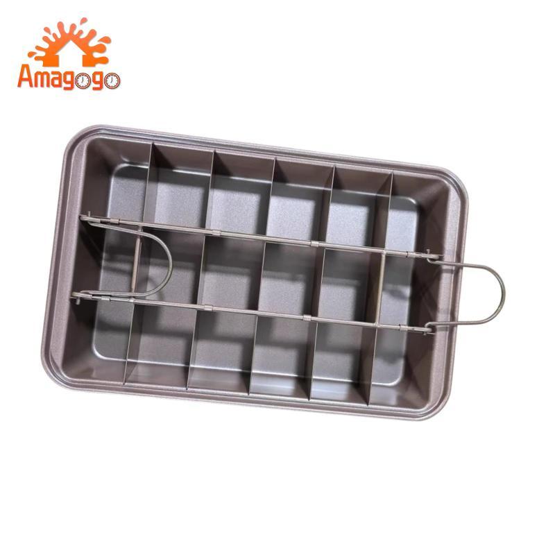 Amagogo Brownie Pan Brownie Cake Pan Baking Bread Pan 18 Pre Slice Hình Chữ Nhật Chống Dính Brownie 
