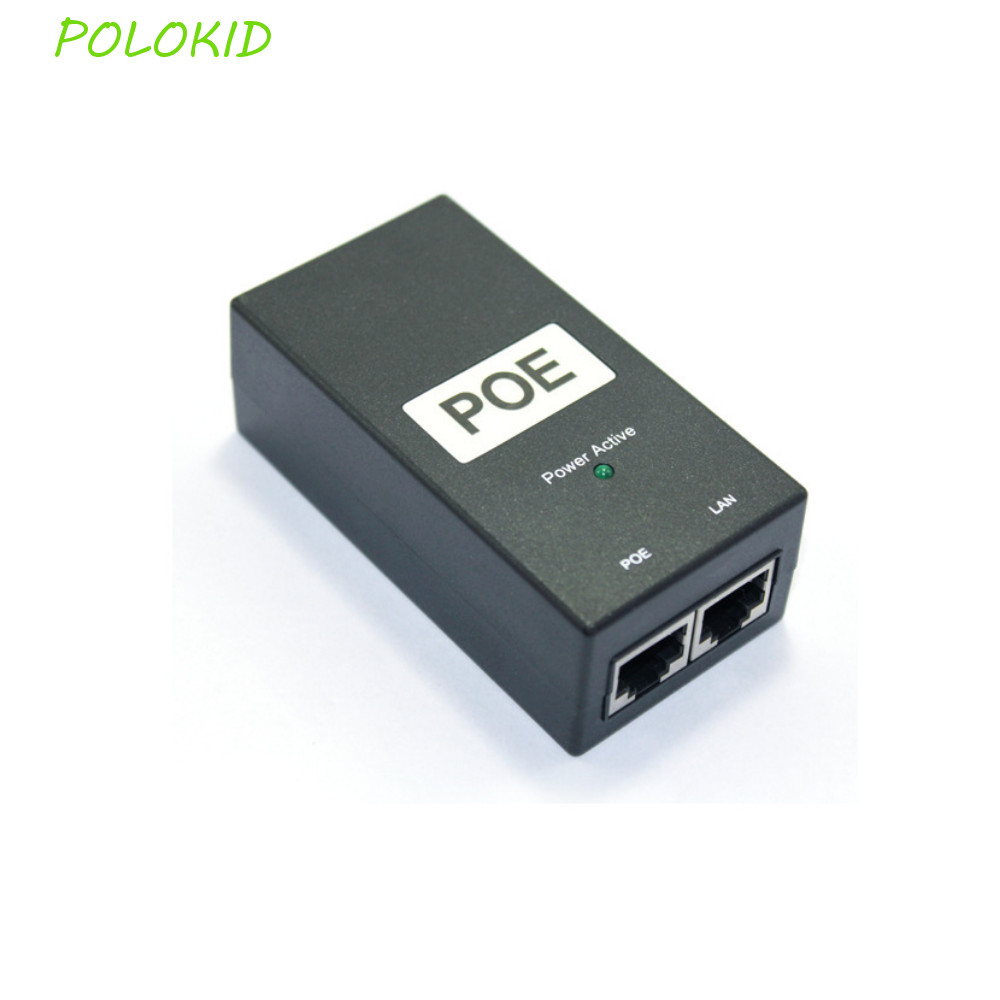 Nguồn điện POLOKID POE, IEEE802.3af / ở tốc độ 100Mbps POE Power Injector, Thiết bị POE Desktop 24V 