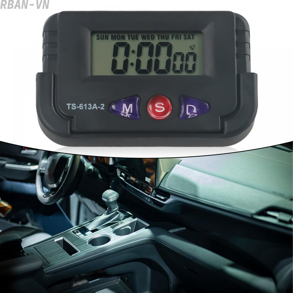 Easy To Carry Car Clock Digital LCD Black With Stand Clock Travel Clock