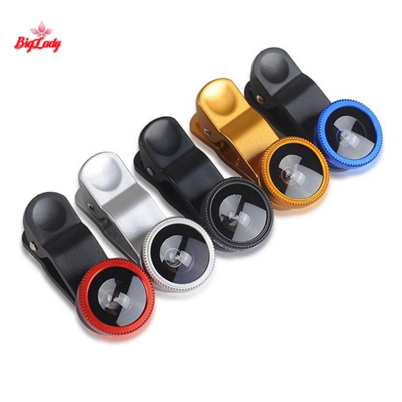 Biglady 3In1 Ống Kính Điện Thoại Chung Camera Cho Điện Thoại Thông Minh Góc Rộng Ống Kính Mắt Cá Và 