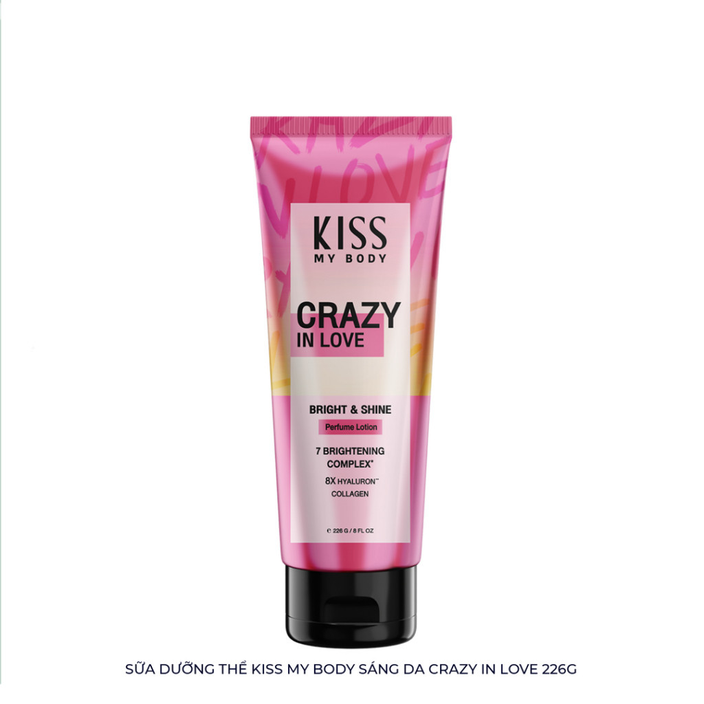 Sữa Dưỡng Thể Kiss My Body Sáng Da Crazy In Love 226g Bright & Shine Perfume Lotion  Chính Hãng