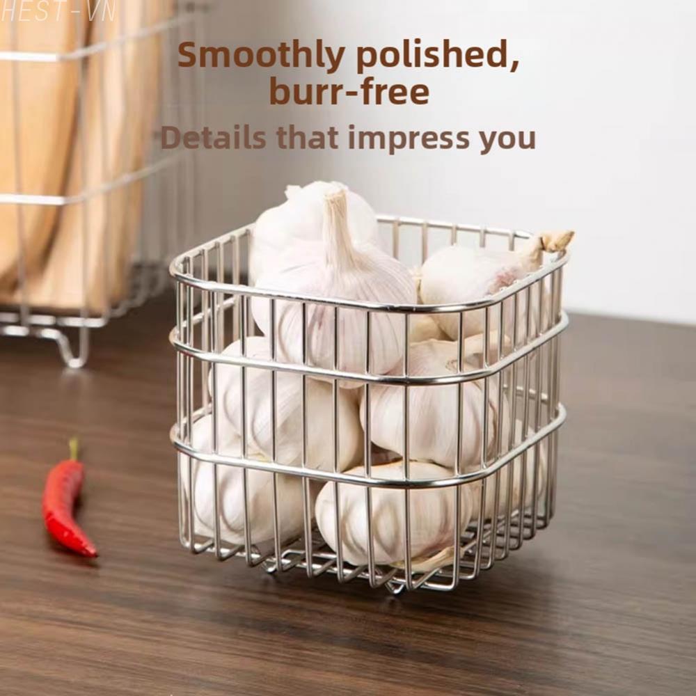 Stainless Steel Wire Basket for Fruits Snacks Kitchen Storage Organizational Aid