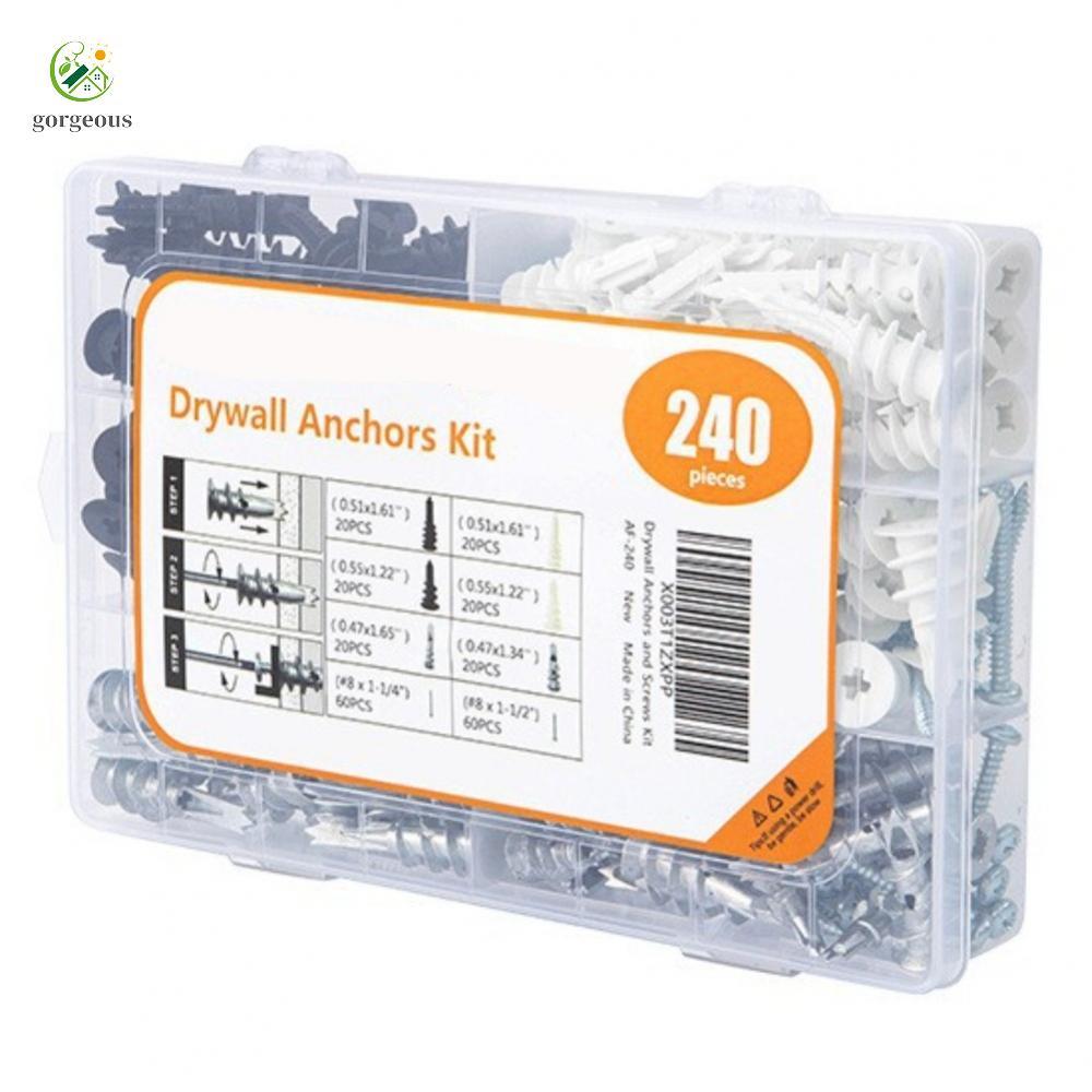 ⭐GROUS⭐Heavy Duty Wall Anchor and Self Drilling Screw Set for Gypsum Board Applications