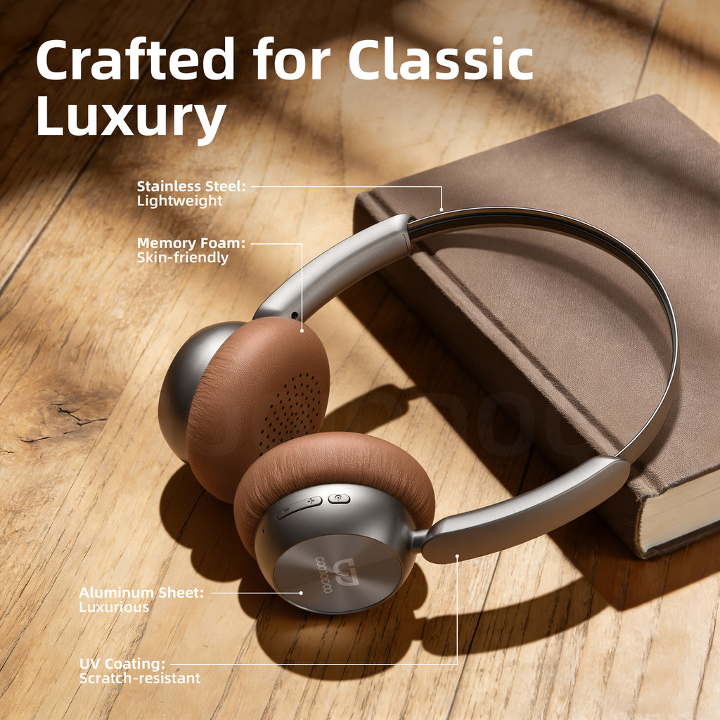 Tai nghe Bluetooth không dây Goojodoq có thiết kế headband điều chỉnh được và chụp tai thoáng khí | BigBuy360 - bigbuy360.vn