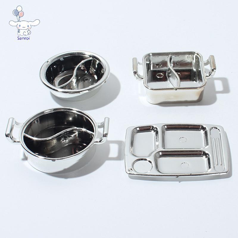 [San] 1 / 12 Nhà Búp Bê Mô Phỏng Nồi Canh Nhà Búp Bê Mini Lẩu Bộ Đồ Ăn Búp Bê Nhà Bếp Phụ Kiện Nấu Ă