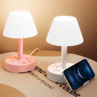 Đèn để bàn thông minh, đèn ngủ kết hợp ổ cắm , 3 chế độ sáng( phích cắm nguồn 3 chân)
