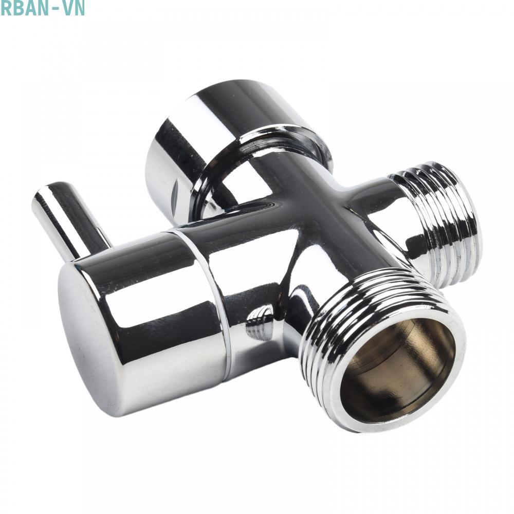 3 Way Diverter Valve Chrome Plated Brass T Adapter Connector with Rotating Joint
