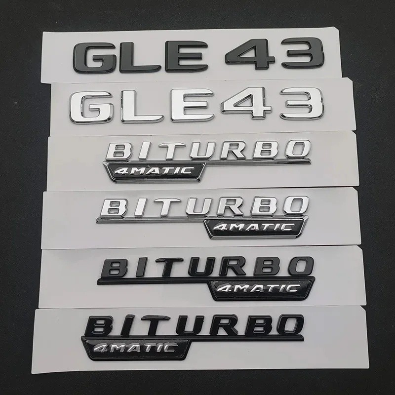 Chữ cái 3D GLE43 GLE53 GLE63 GLE63S Biturbo 4matic + Biểu tượng cho Mercedes Benz AMG Car Side Trunk