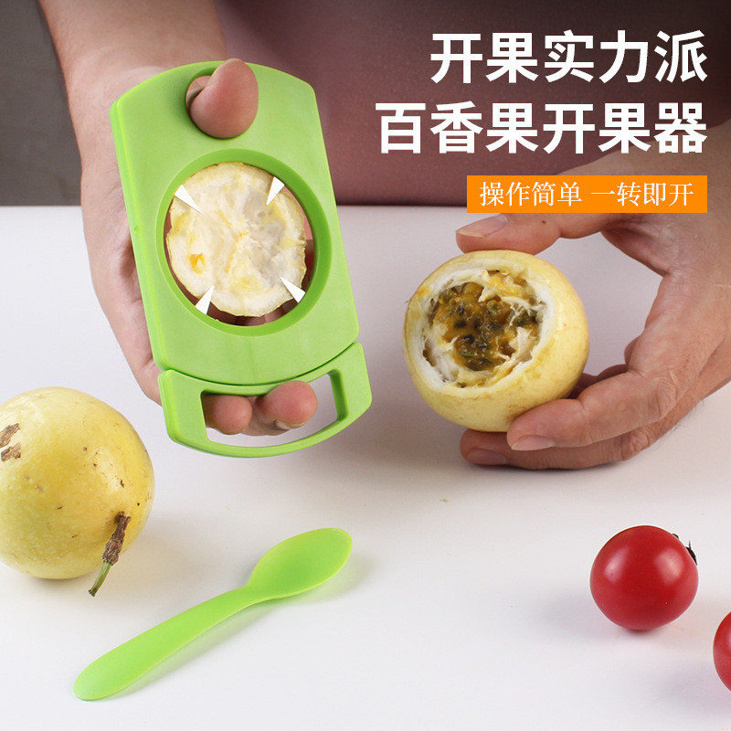 [Sẵn sàng] Open Passion Fruit Knife Passion Fruit Open Fruit Set Tool with Spoon 2 in 1 Open Passion