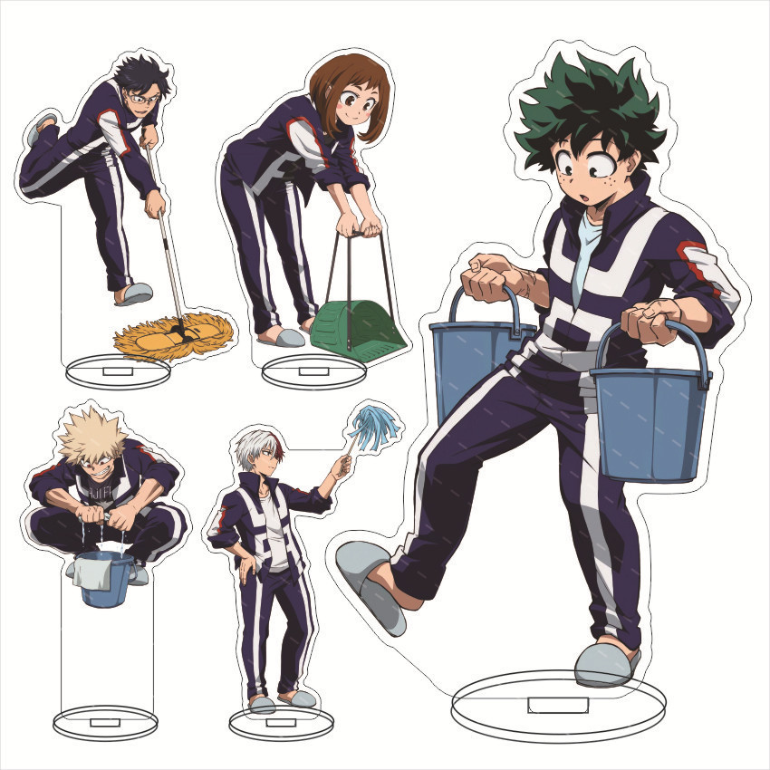 Hot My Hero School Bakugou Katsuki Midoriya Izuku Uraraka Ochako Todoroki Shoto Acrylic Stand Doll A