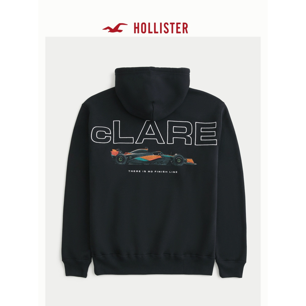 Hollistor Mới Clare Racing In Hình Dài Tay Nam Thời Trang Ins Racing Người Đam Mê Có Mũ Trùm Đầu Áo 