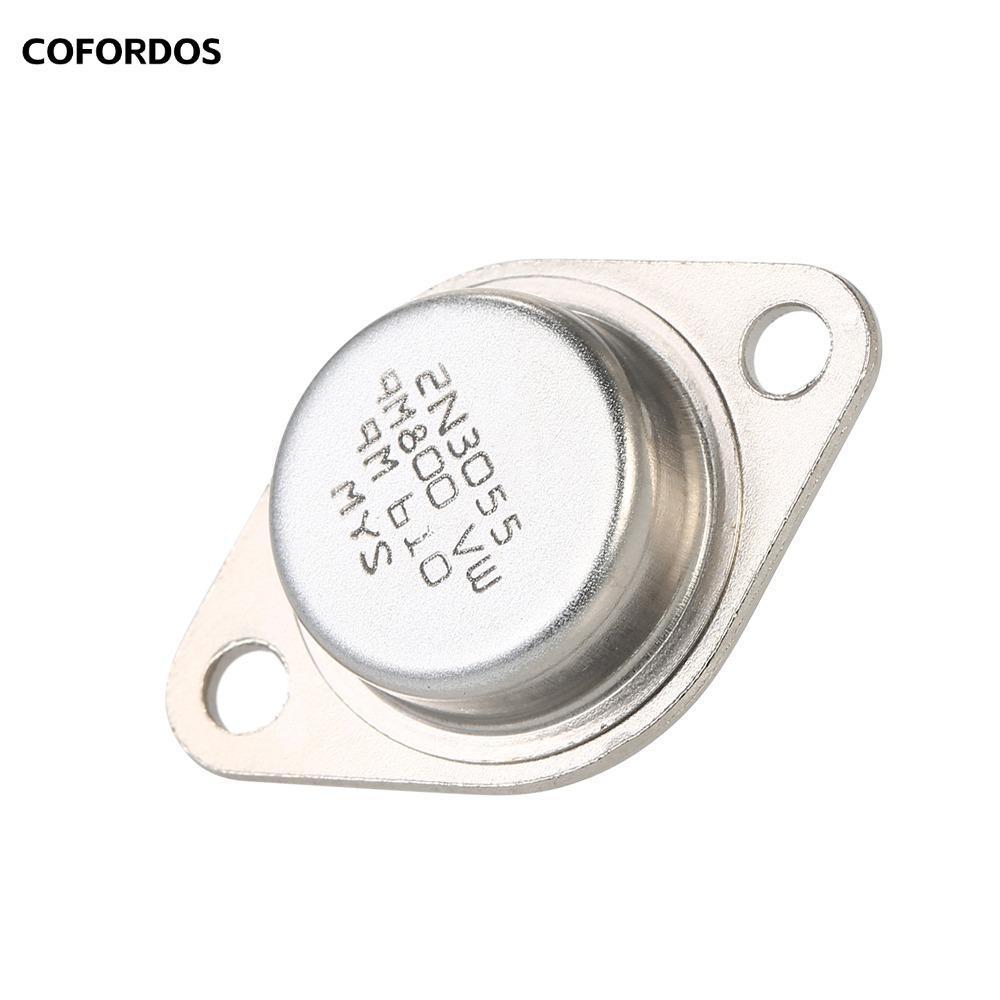 COFORDOS 5 Chiếc Điện Trở, 2N3055 NPN Kim Loại 2N3055 Điện, Bộ Transistor 15A / 60V TO-3 TO-3 Ứng Dụ