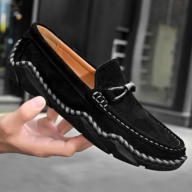 Mùa Xuân 2025 Clasicc Thoải Mái Nam Loafer Người Flat Moccasin Giày Thời Trang Nam Slip-on Thuyền Gi