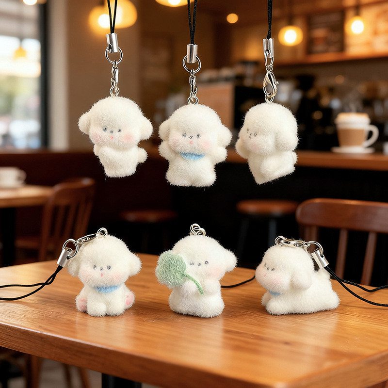 Móc Khóa Chó 3D Nhung Mini Dễ Thương | Phụ Kiện Treo Điện Thoại Túi Xách