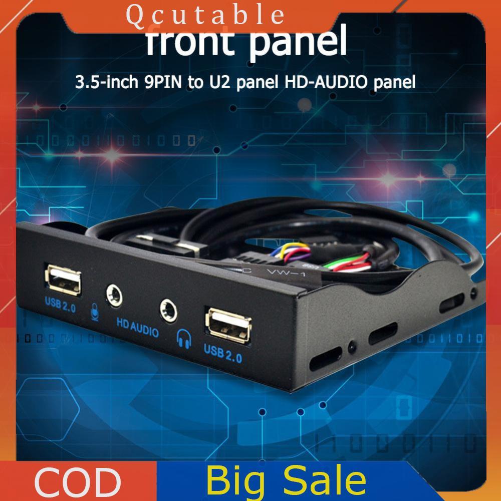 Bán Mặt Trước Bảng Điều Khiển Thiết Kế Tinh Tế 3.5 inch 9 Pin Đến 4 Cổng Floppy HUB 2 USB 2.0 HD Âm 