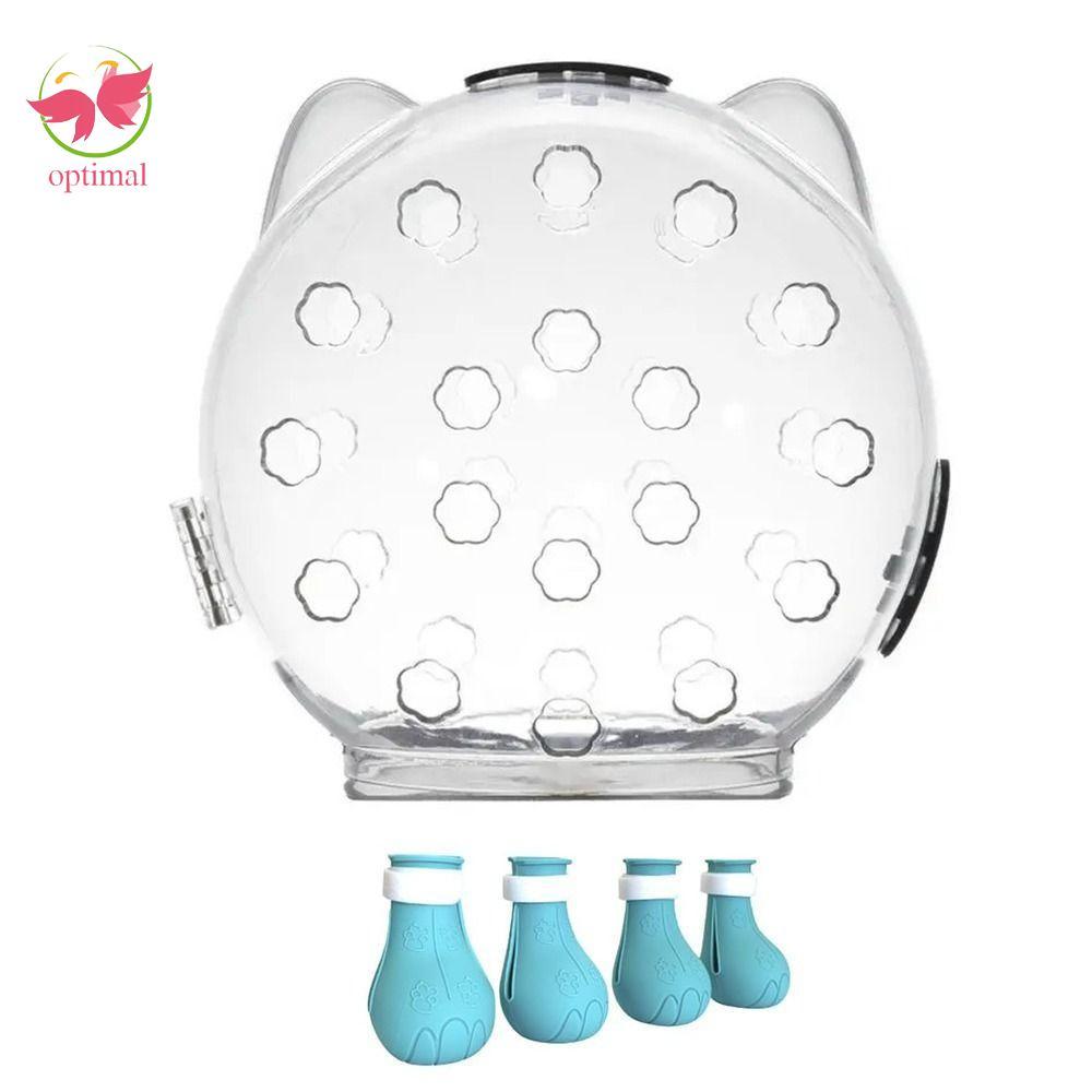 OPTIMAL LIMIT Cat Bubble Muzzle, Bộ bốt muzzle cho mèo thoáng khí chống cắn, Vỏ chân silicon bảo vệ 