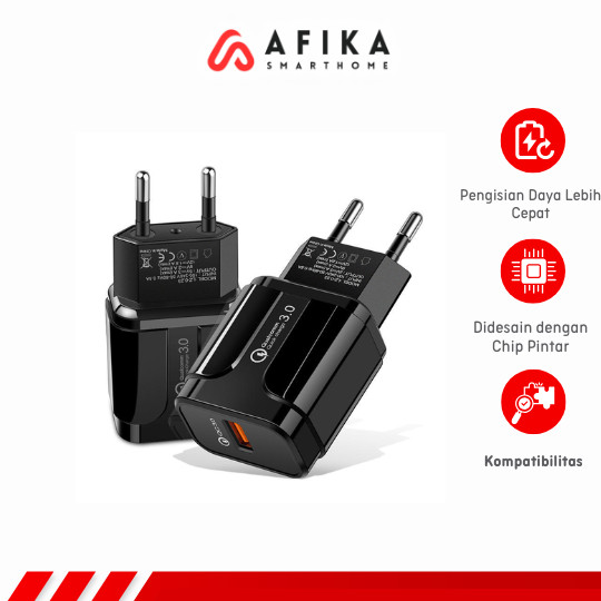 Sạc điện thoại thông minh USB Sạc nhanh QC3.0 3A 18W Phích cắm EU