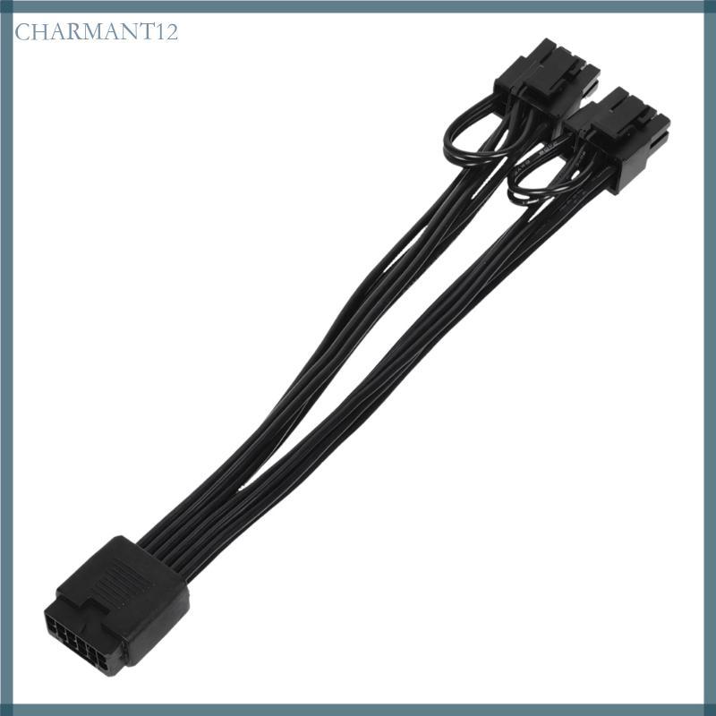Char 16Pin Nữ Đến Đôi 8Pin Nam GPU Dây Nguồn 16AWG Điện Trở Thấp Cho Nguồn Điện