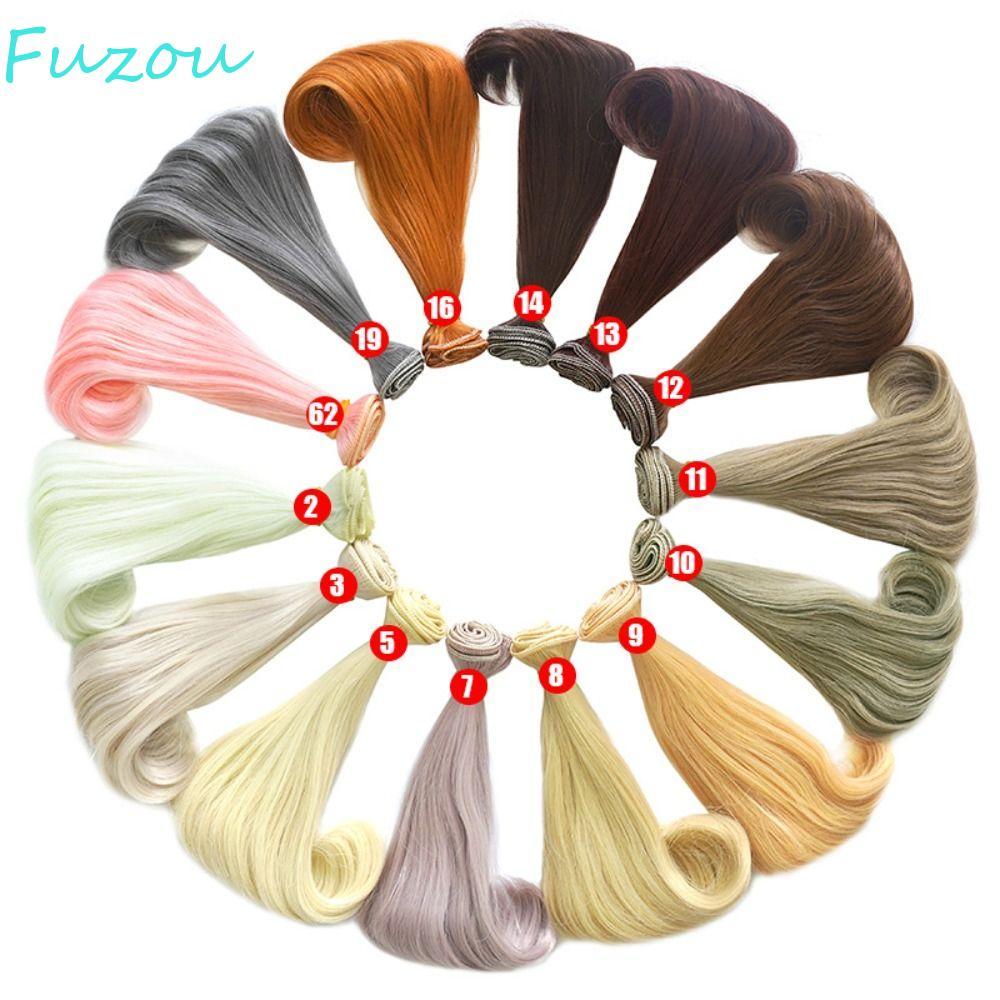 Búp bê FUJIZOU Tóc giả sợi hóa học, Sợi hóa học Nút trong tóc Tóc búp bê BJD SD, Sợi tóc giả BJD Búp