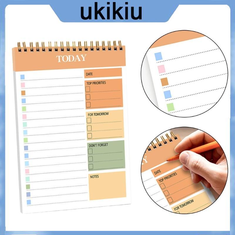 UKI Productivity Planner Notebook Twin Coil Binding Daily Planner 104 Page Lined