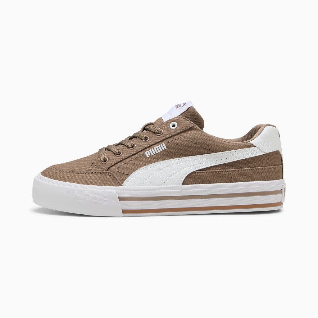 Giày thể thao sneaker chính hãng Puma Court Classic Vulcanised Formstrip Unisex Brown White - Nâu tr