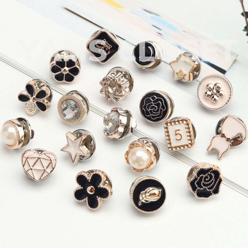 -Set 10 khuy Áo Mini , Ghim Cài Trang Trí, Khuy Áo chống hở, Thời Trang Hàn Quốc(phụ kiện mix đồ xin