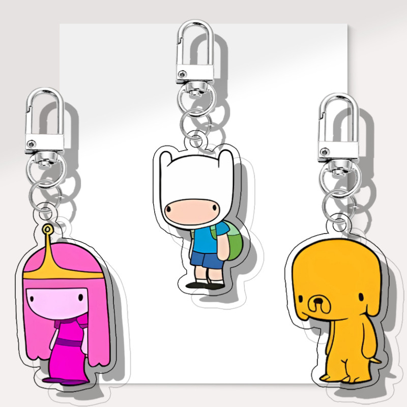 Adventure Time Chibi Acrylic Keychain | Gantungan Kunci Adventure Time Chibi UV Printed 2 Sisi on 3 