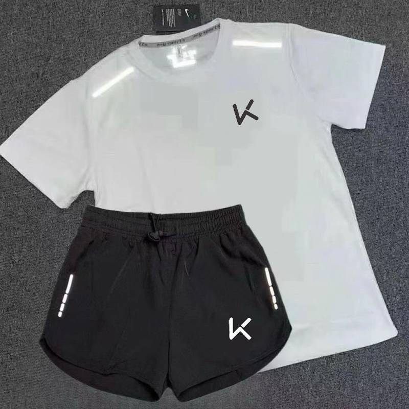 Quick-Drying Outfit Men's Summer T-shirt Fitness Sports Thin Section Training Shorts Mesh Short Slee