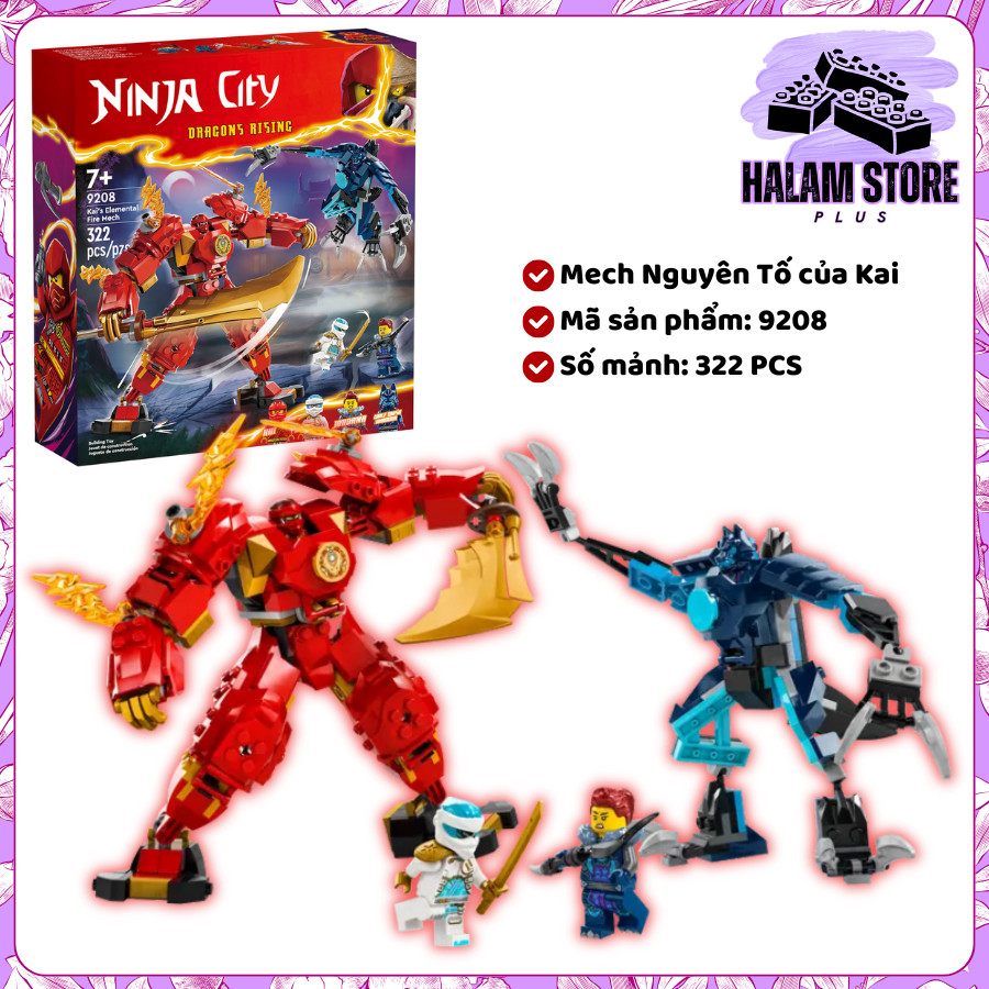 [Rẻ vô địch] Đồ chơi sưu tầm Ninjago Dragons Rising 11808 9208 - Mô hình Kai Elemental Mech