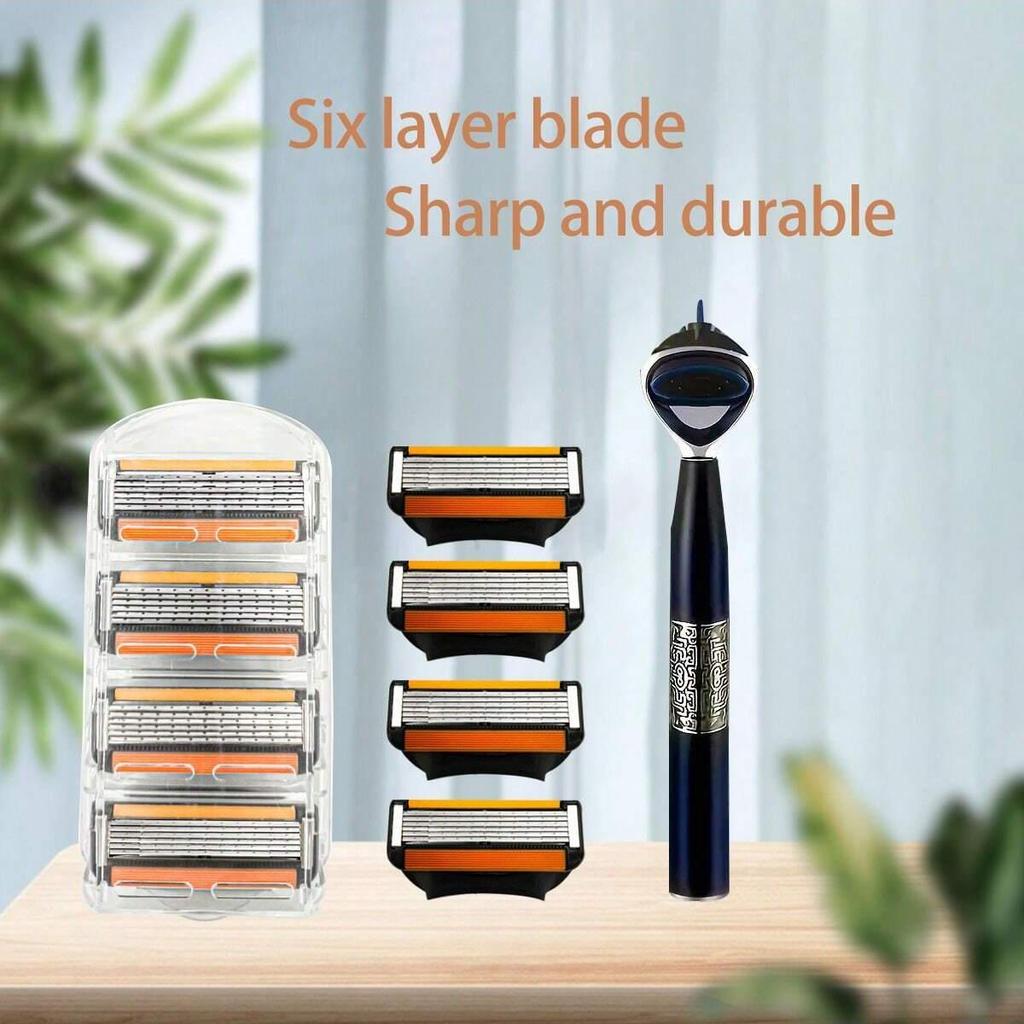Lưỡi dao sáu lớp bằng tay nam chất lượng cao Dao cạo 6 lớp Lưỡi dao phong cách Trung Quốc Dao cạo Da