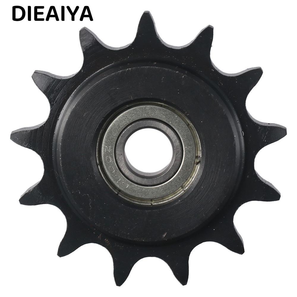 DIAIYA Convex Idler Gear, 13 Răng 10mm Bore 1 / 2 "Pitch Chain Idler Bánh xích, Oxit đen C45 Vòng bi
