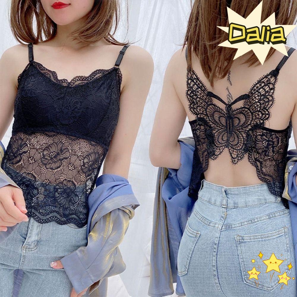 DALIA Bướm Ren Camisole - Crop Top Nữ Thoáng Khí từ Ren Mềm