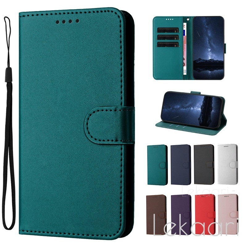 Ốp Lật Cổ Điển Cho T-Mobile Revvl 8 7 6 T Điện Thoại 3 2 Pro 5G Ví Khe Cắm Thẻ Giá Đỡ Màu Trơn Da Đi