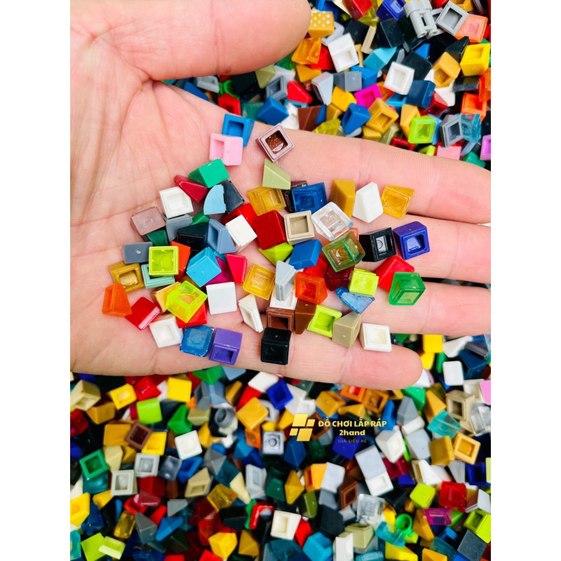 Đồ chơi lắp ráp - Combo 160 gạch 1x1 dốc, vát, chóp, xéo 45 độ - ngẫu nhiên - gạch non tương thích m