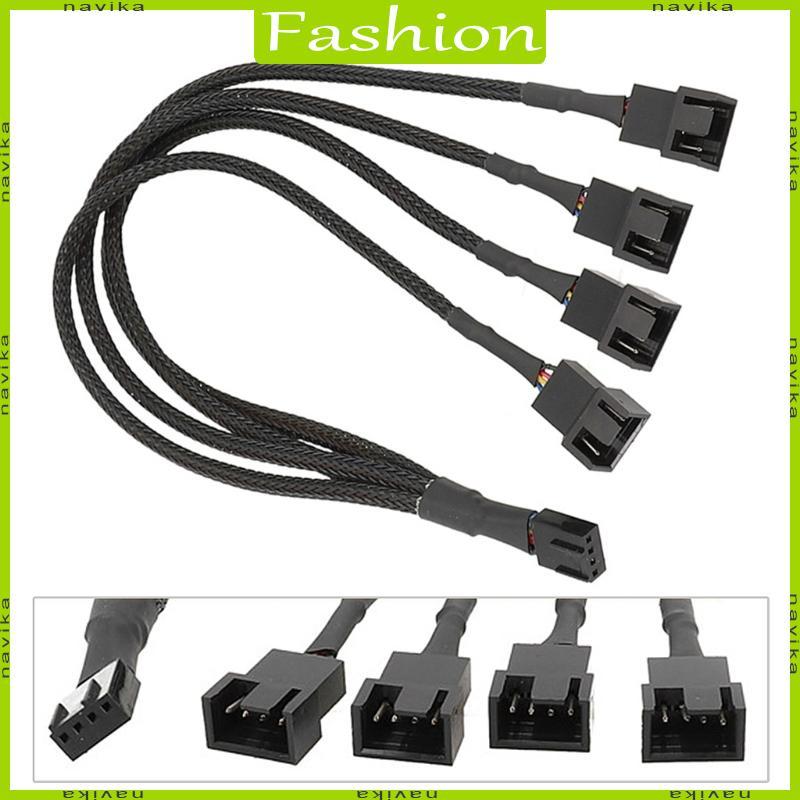 NA PWM Fan Splitter 4Pin Adapter Cáp 1 Đến 3 4 Máy Tính CPU Fan Splitter Quạt PC